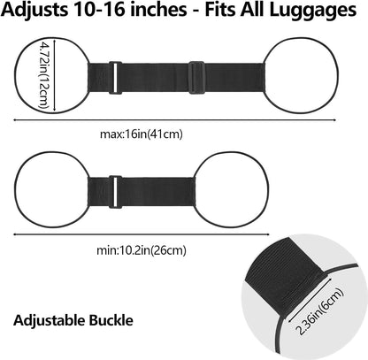 BILIONE Add a Bag Luggage Straps 2 Pack, Adjustable Bungee Elastic Belt to Connect Two Suitcases, Secure Carry On & Travel Essentials