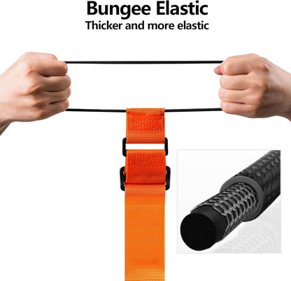 BILIONE Add a Bag Luggage Straps 2 Pack, Adjustable Bungee Elastic Belt to Connect Two Suitcases, Secure Carry On & Travel Essentials